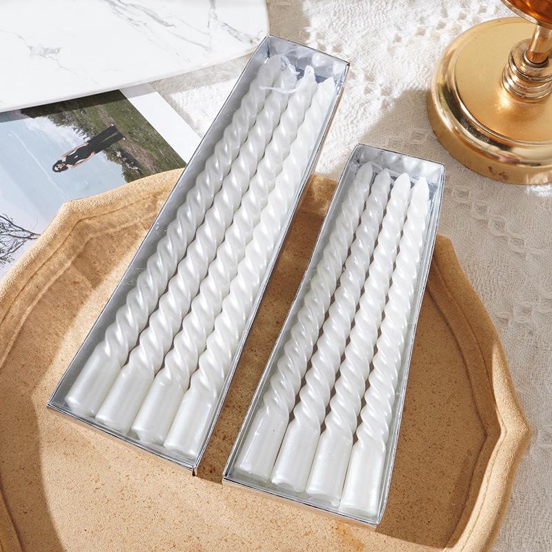 

Спиральные свечи в европейском стиле: Беспламенные резьбовые свечи для романтических свадеб, Рождества и дней рождения 2.0 x 25cm