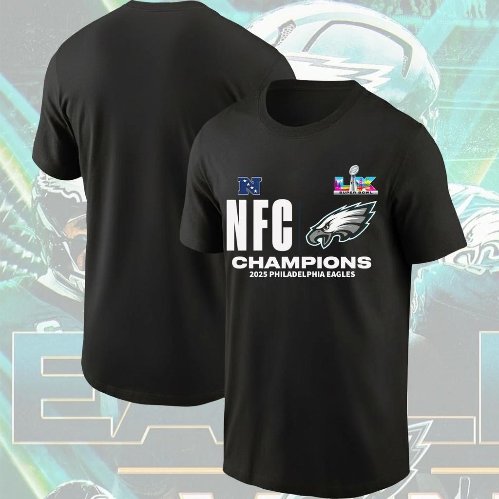 Unisex shirt Cotton Oversize Large Size 2025 Eagle NFC Conference Champions Super LX Black T-Shirt S-5XL