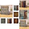Rustic Curtain Shower Wood Barn Door Pattern Bath Curtain Waterproof Hooks With