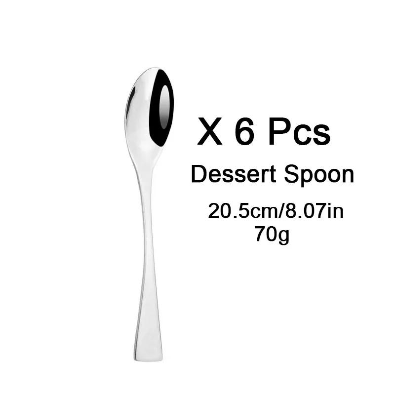 

Набор столовых приборов из 6 предметов серебристого цвета: нож, вилка, ложка, столовые приборы из нержавеющей стали 304, посуда, кухонные столовые приборы