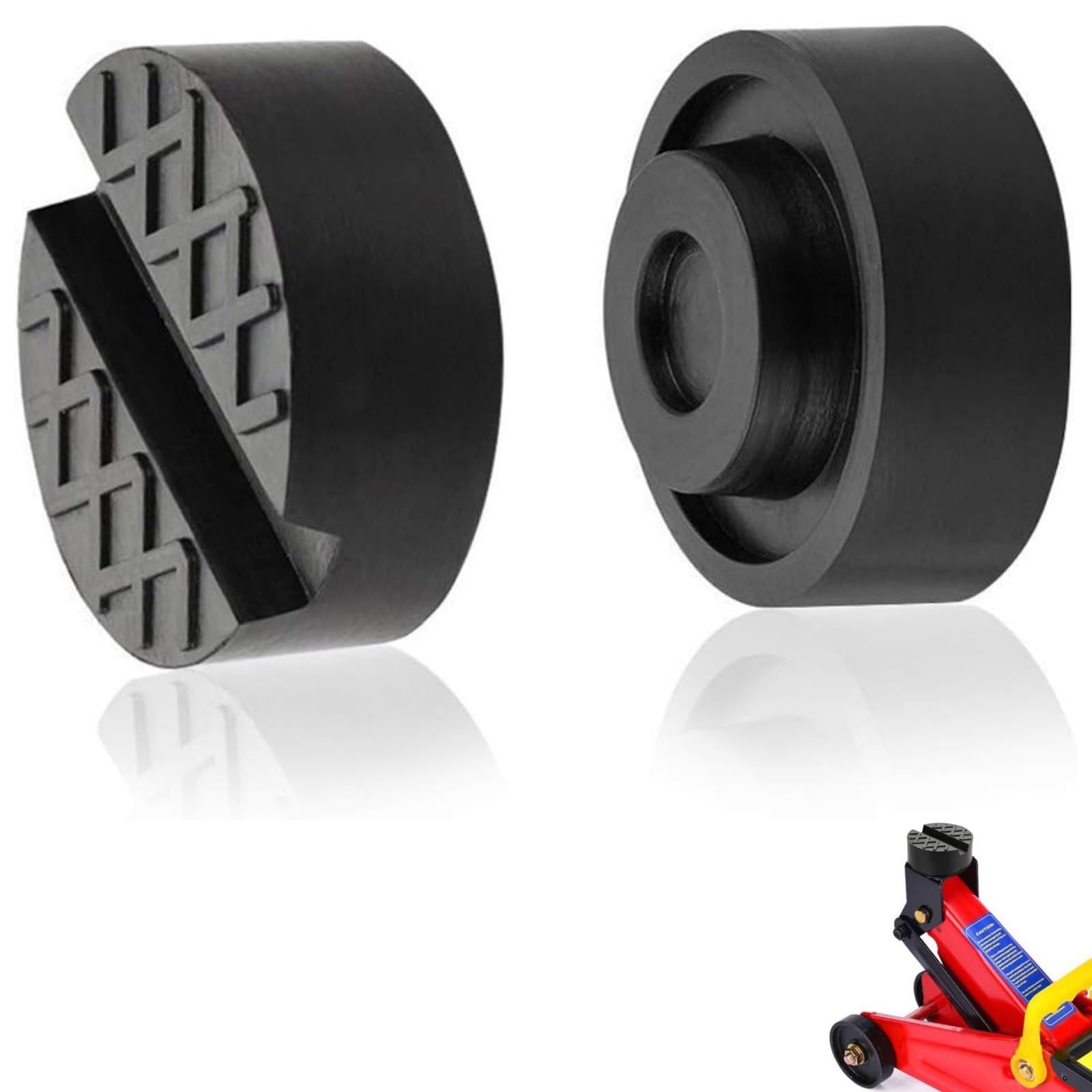 

Jack Pad 2 Pack Rubber Pad Jack Lift Pad Super Heavy Duty Grooved Car Universal Parts Replacement Jack Up Adapter