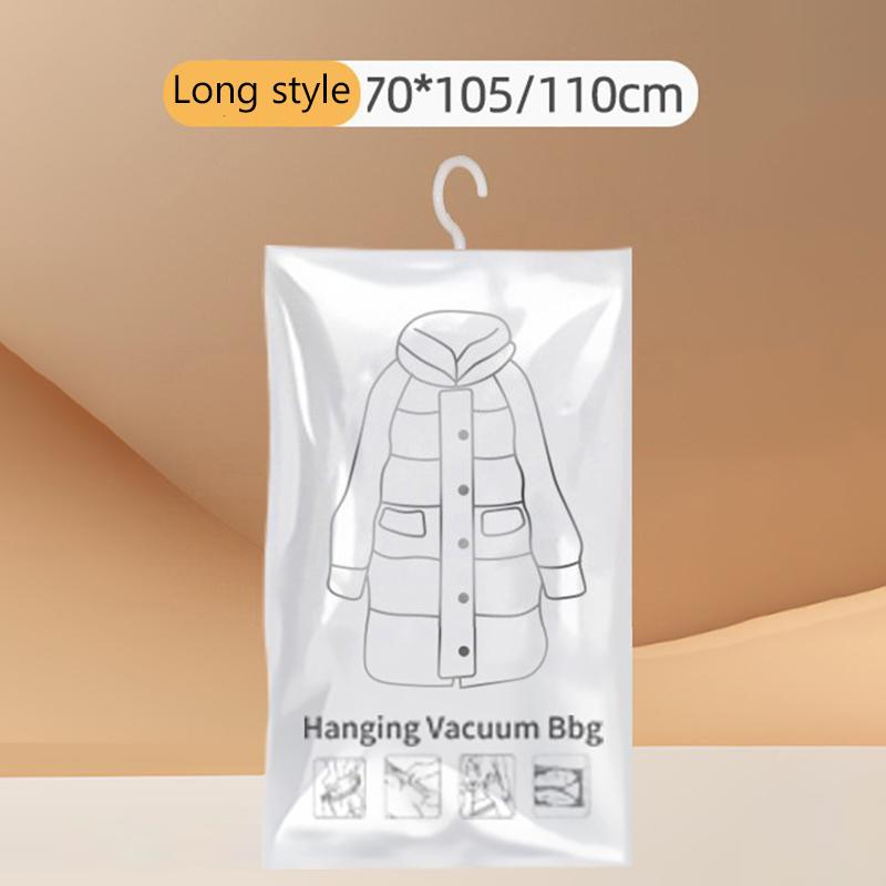 

Вакуумные подвесные сумки для хранения Экономия места Компрессионные вакуумные чехлы для одежды Многоразовые вакуумные пакеты для хранения в шкафу Для одежды Пуховиков 105CM белый