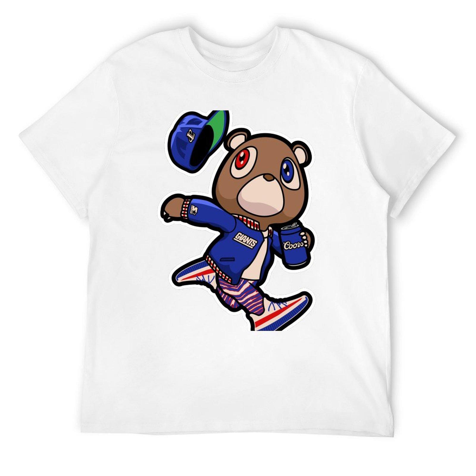 

Kanye West Dropout Bear New York Giants Vintage Graduation T-Shirt luxury t-shirt for a boy street wear Men s t-shirt S