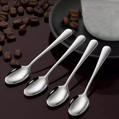 6/12/24 ST Rostfritt Stål Teskedar Bestickset Kreativ Kaffesked För Glass Tårta Dessert Skopa Bordsartiklar Servisset