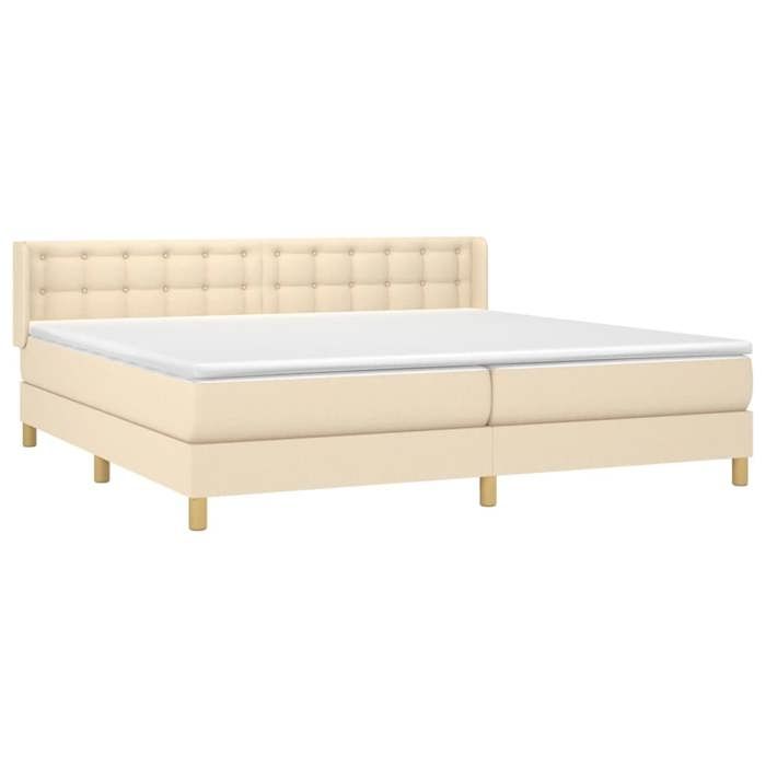 Maison Exclusive - Base de cama de listones con colchón Crema 160x200 cm Tela