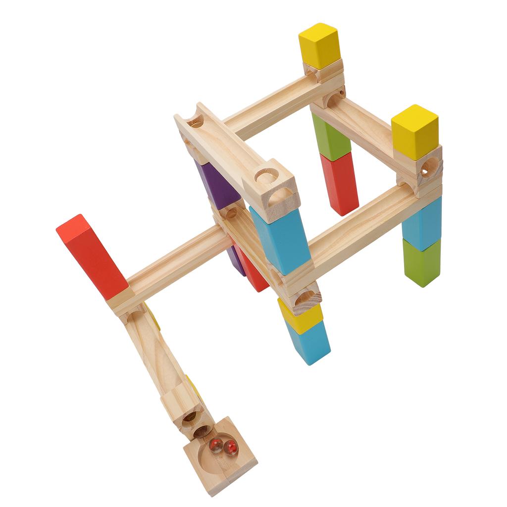 Jucărie STEM Educativă Interactivă din Lemn pentru Construcții, Cursă cu Bile, Labirint, Joc