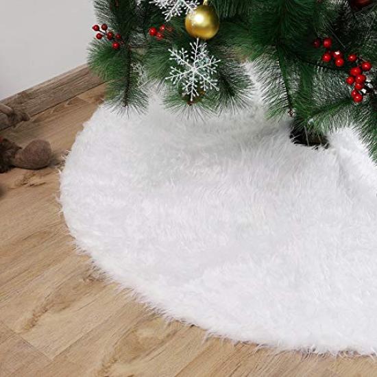 Lhyxuuk Christmas Tree Christmas Cute Tree Luxurious Base Decor Solid White Skirt, Decoration, Circular, Skirt, Cover, Ornament, (78cm),