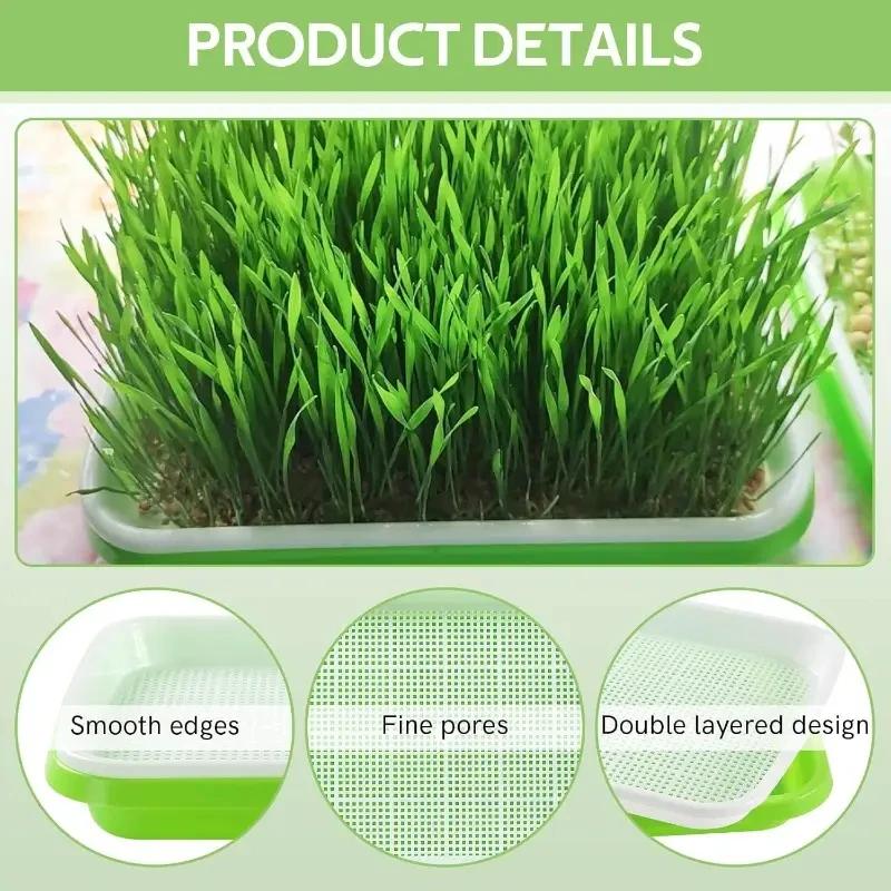 2026New Home Germination Tray Tray Seed Germination Tray Seedling Tray Wheatgrass Seed Planting Soilless Cultivation Planting
