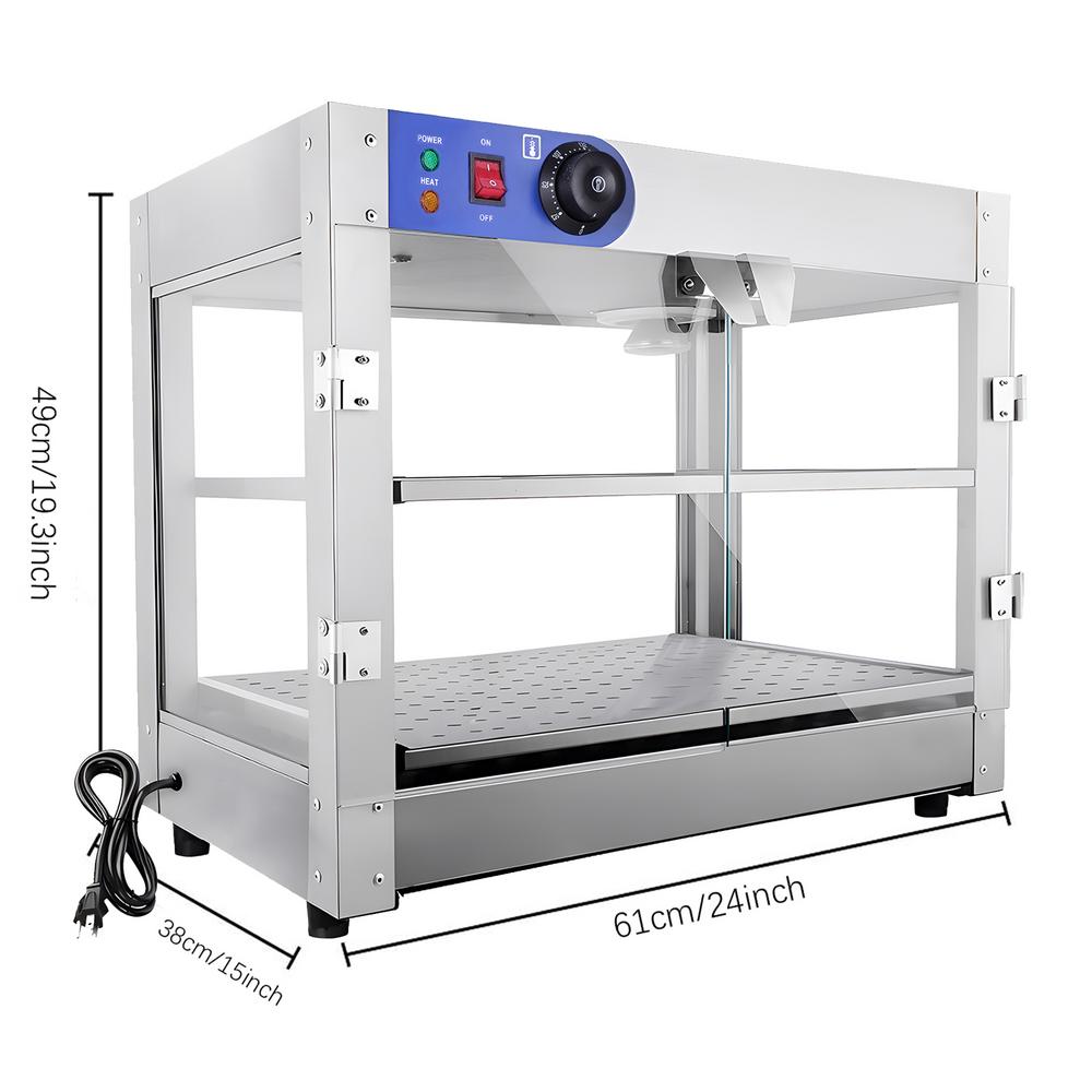 Дисплей-подогреватель пищи 110 В Портативный Ресторанный Подогреваемый Шкаф Коммерческий Настольный Подогреватель Пищи Дисплей Электрический Дисплей для Еды серебряный