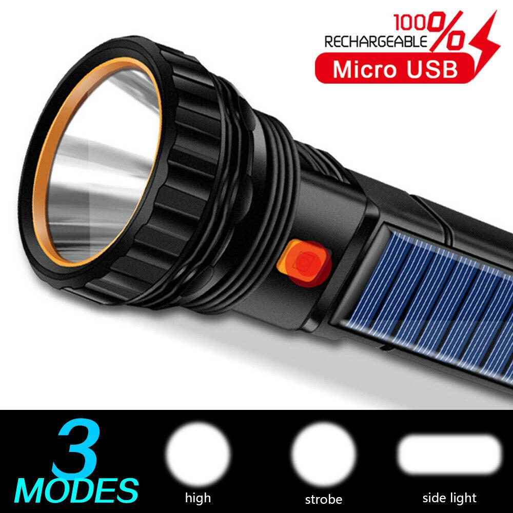 Multi-function Solar LED Flashlight Strong Light Emergency Power Bank LED Solar Flashlight Outdoor Camping Portable Flashlight