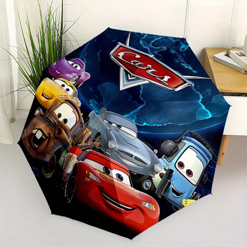 1pc Cars Movie Characters Auto Open Close Umbrella, Portable 3-Fold Design, 8-Rib Iron Frame Outdoor Umbrella, Festival Gift for Fans, Trave