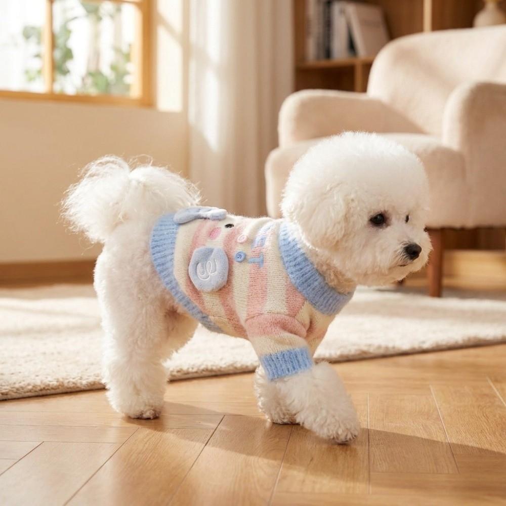 Striped Pet Knit Sweater Knitted Pet Warm Coat New Cat Dog Sweater for Cats