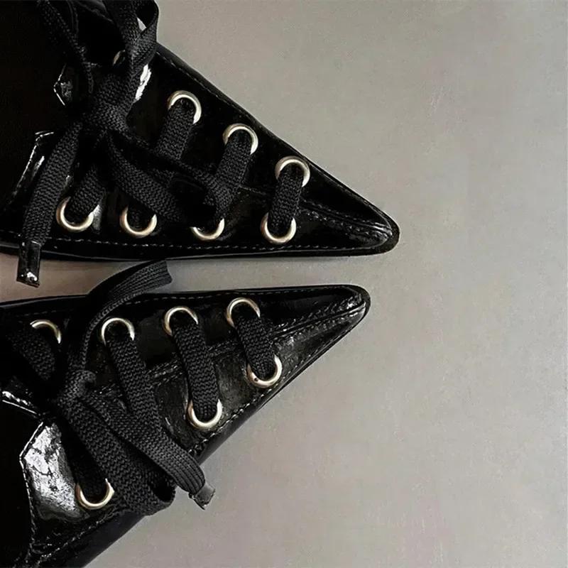 Fashion Fashion Bow Tie Design Leather Women Pumps Sexy Pointed Toe Thin High Heels Elegant Banquet Dress Mules Shoes Zapatos De Mujer