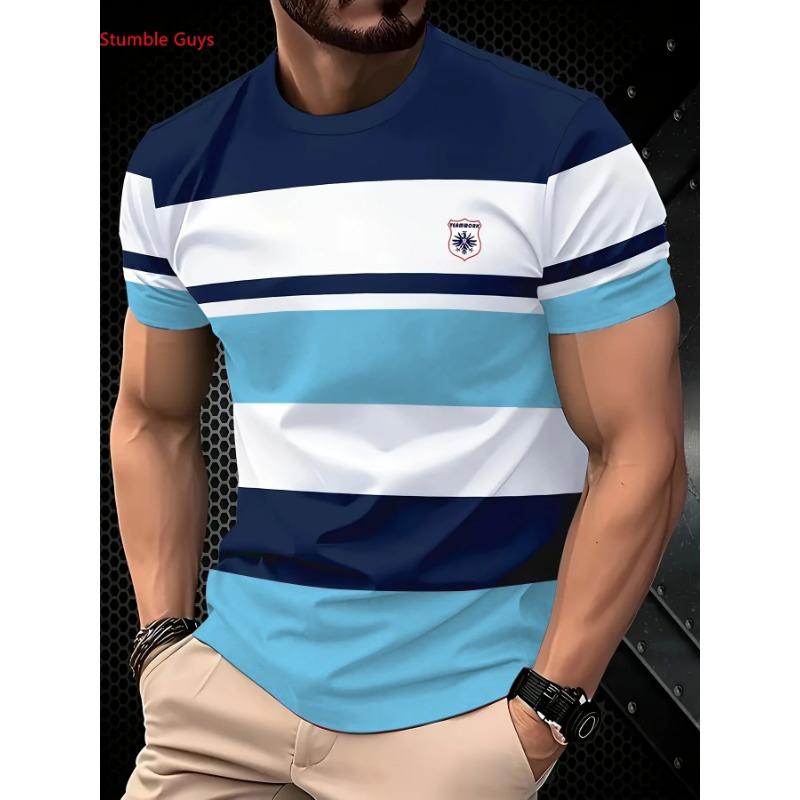 Fashionable men s printed T-shirt summer casual short sleeved shirt 2XS