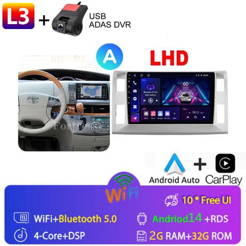 Android 14 Carplay WIFI+4G Car Radio For Toyota Previa 3 III XR50 Estima 2006-2019 Multimedia Player GPS 2din Head Unit Stereo