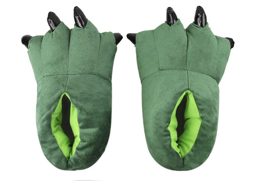 LYING Dinosaur Slippers with Fluffy and Warm Winter Slippers for Men and Indoor Warm and Plush Animal Animal Gift Claws, Cute, Women, Wear,