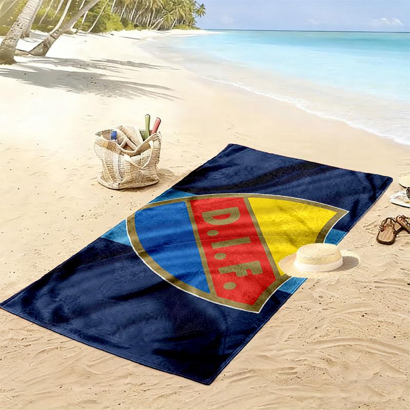Djurgardens IF Print Beach Towel, Large Soft Quick Dry Towel for Beach Camping Swimming