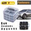 625PCS Plastic Fastener Clips Rivets Fender Bumper Pin Push W/ Remover Tool EXV