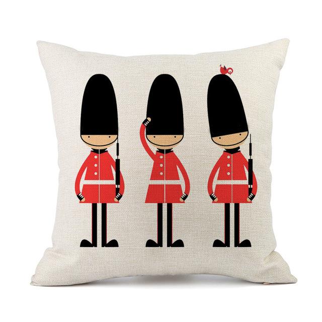 British Style Cushion Cover England London Sofa Car Decorative Pillowcase Cotton And Linen Home Decor Pillow Funda De Almohada