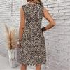 Plus Size V Neck Sleeveless Dress Misty River Valley Ink Print For Lakeside Leisure Trip