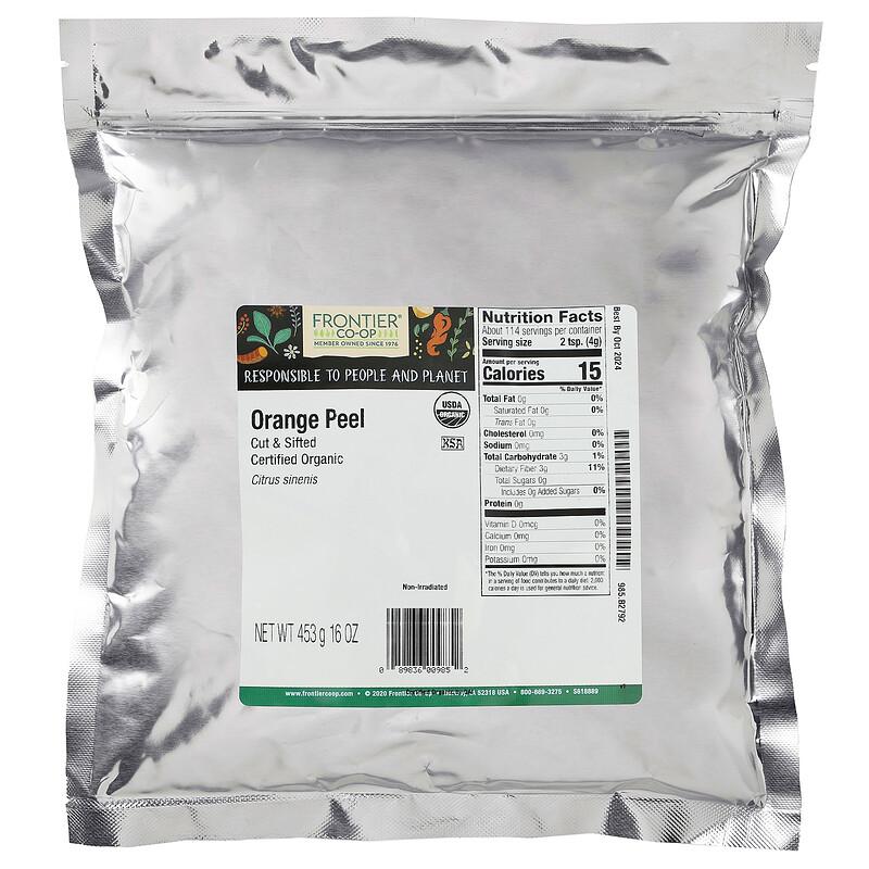 Organic Cut & Sifted Orange Peel, 16 Oz (453 G)