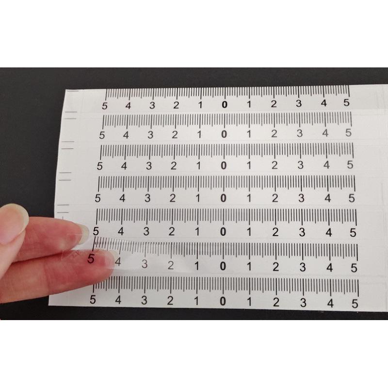 Waterproof Self-Adhesive Scale Ruler Sticker - Midpoint Measurement Marker.