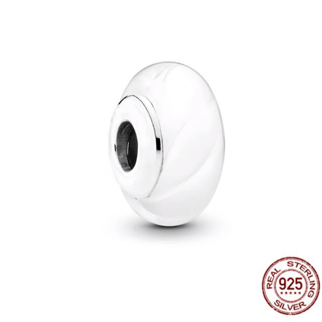 925 Sterling Silver White Red Blue Lucky Four -Leaf Clover Murano Glass Charm Jewelry Bead Fit Sweet Fasion Bracelet