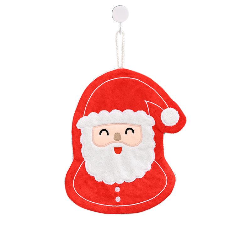 Christmas Hand Towel Creative Snowman Santa Claus Shape Handkerchief Towels Kitchen Bathroom Absorbent Hand Cloth Xmas Decor