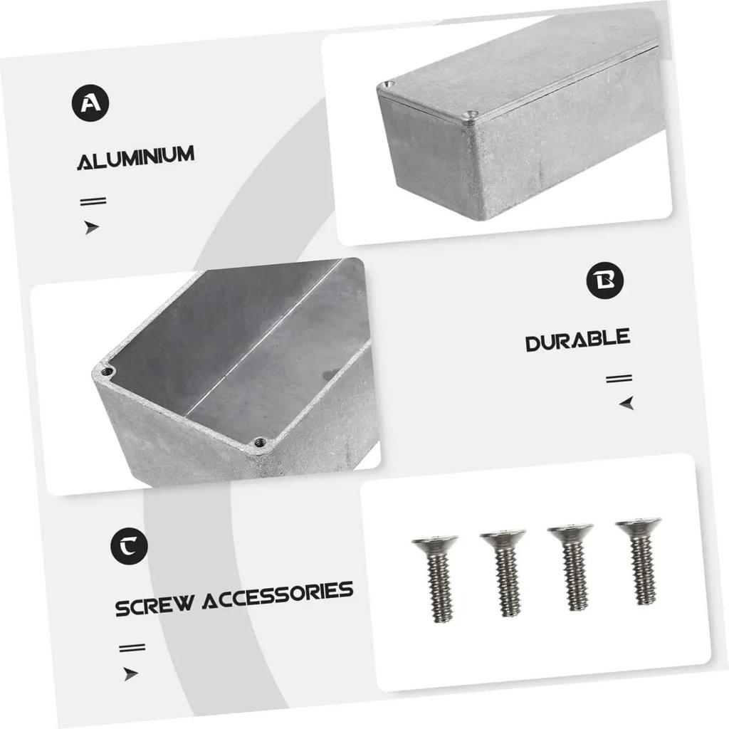 Boîtier en Aluminium 1032L pour Pédale Stomp Box - Boîtier pour Pédale de Guitare DIY Moulé sous Pression 254x71x52.5mm Avec Pieds en Caoutchouc Interrupteur à Bascule (Blan inachevé