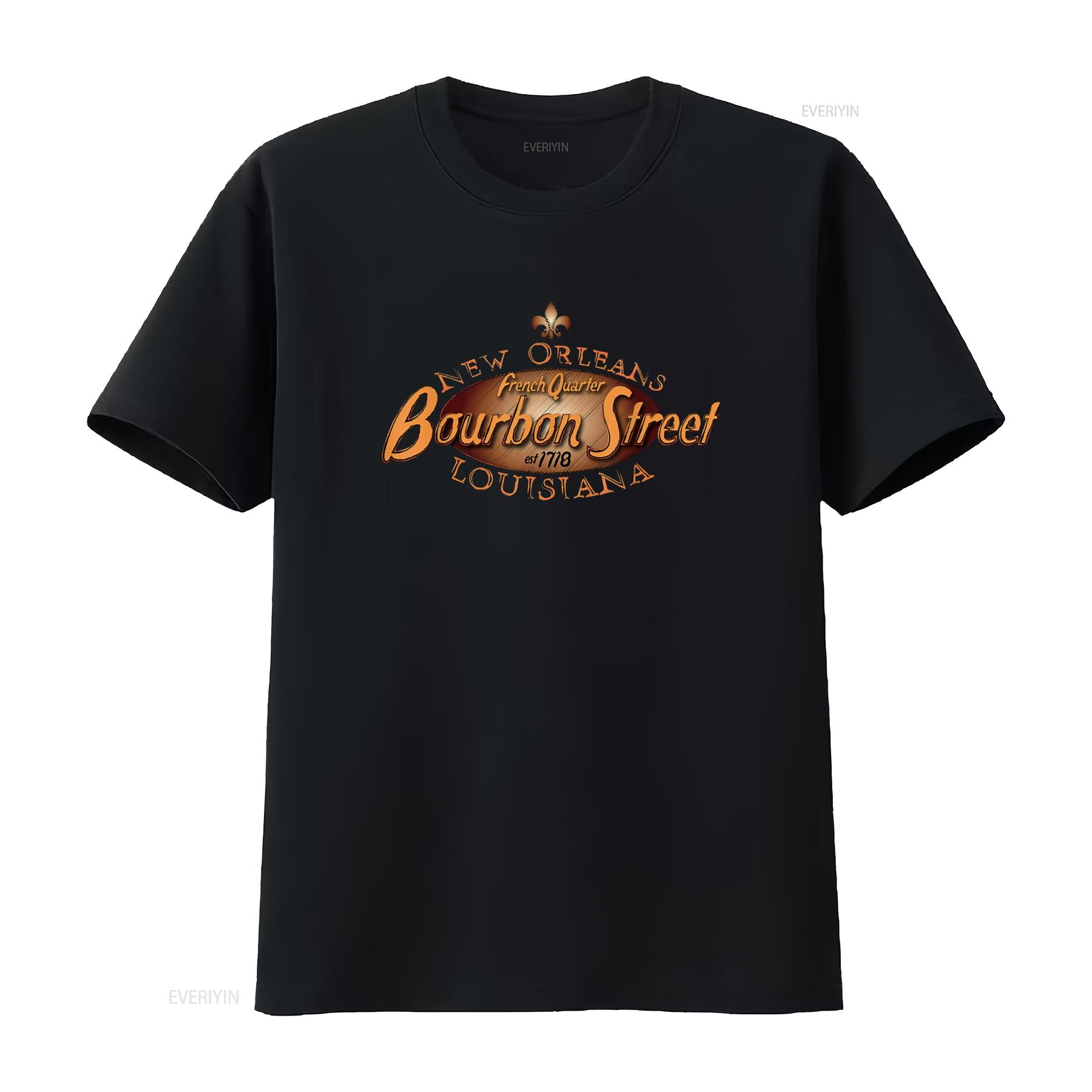 

New Orleans Louisiana Bourbon Street French Quarter T Shirt vintage Washed Top For Everyday Wear Slightly Versatile graphic 4XL