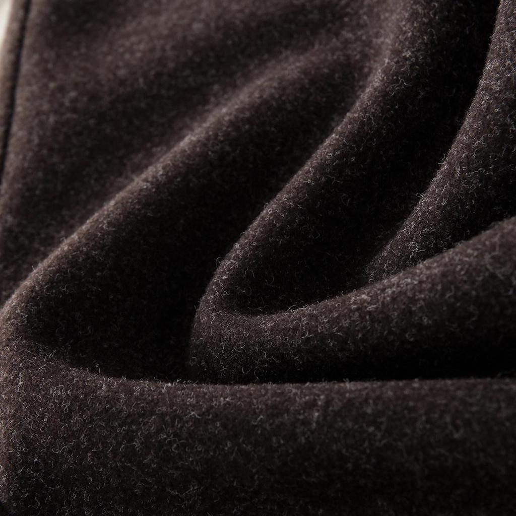 Autumn/Winter 2025 Coffee Wool Loose Wide-Leg Women's Curved Leg Pants