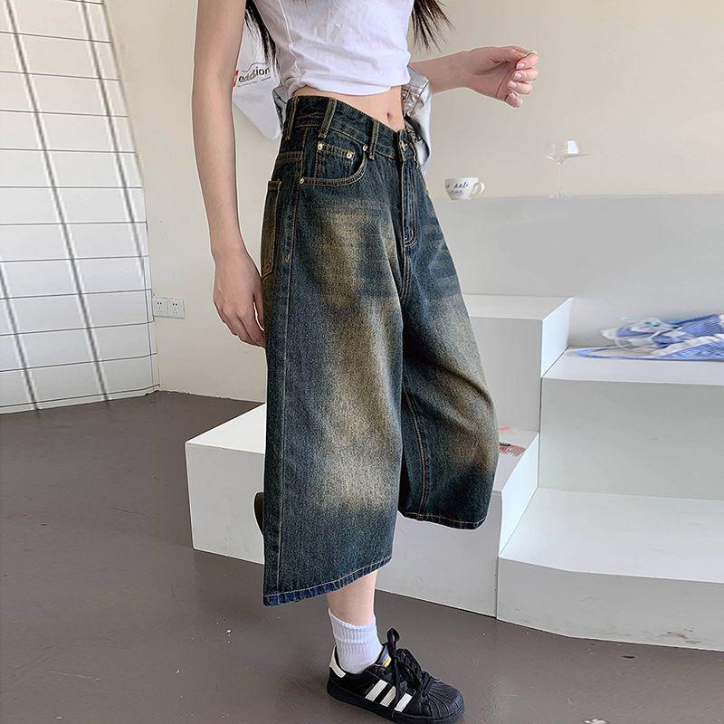 Women s Plus Size High Waist Wide Leg Retro Jeans 3XL