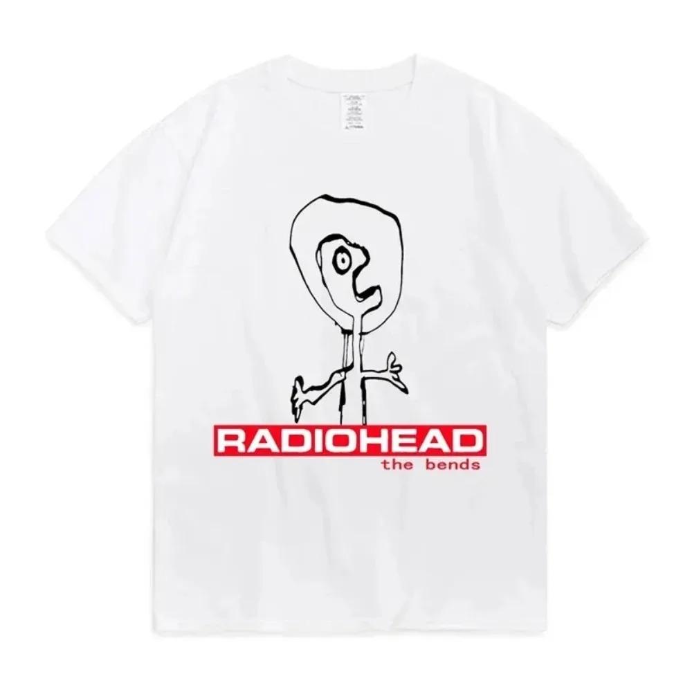 Radiohead Print T-shirt Men Women Tshirt Trend Hip Hop Rock Oversized Short Sleeve Tee 2024 Summer Cotton T Shirts Clothes Tops