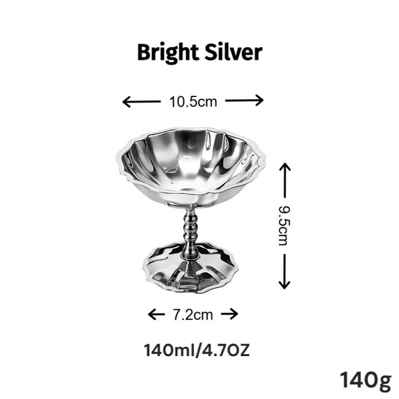 304 Stainless Steel Lotus Ice Cream Cup Footed Dessert Bowl for Dessert Shop Cafe Party Supplier 10.5cm серебряный