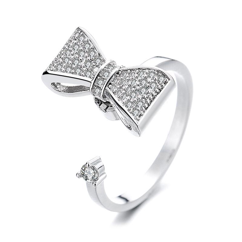 Všestranný otočný prsten se zirkony postříbřený – Ulevte úzkosti a stresu