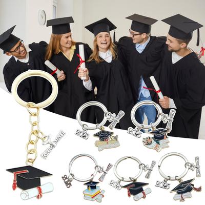 Mezuniyet Kepi Anahtarlık Ağır Hizmet Tipi Metal 2025 Mezunları Lisans Şapka Anahtarlık Tutucu Çanta Sırt Çantası Asılı Dekorasyon