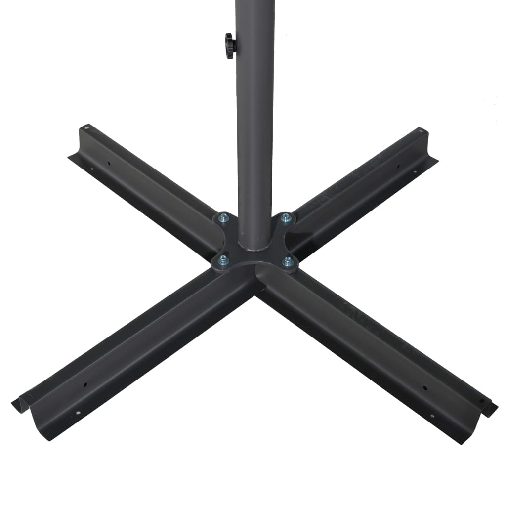 600 Cm Anthracite Garden Umbrella with Aluminum Pole