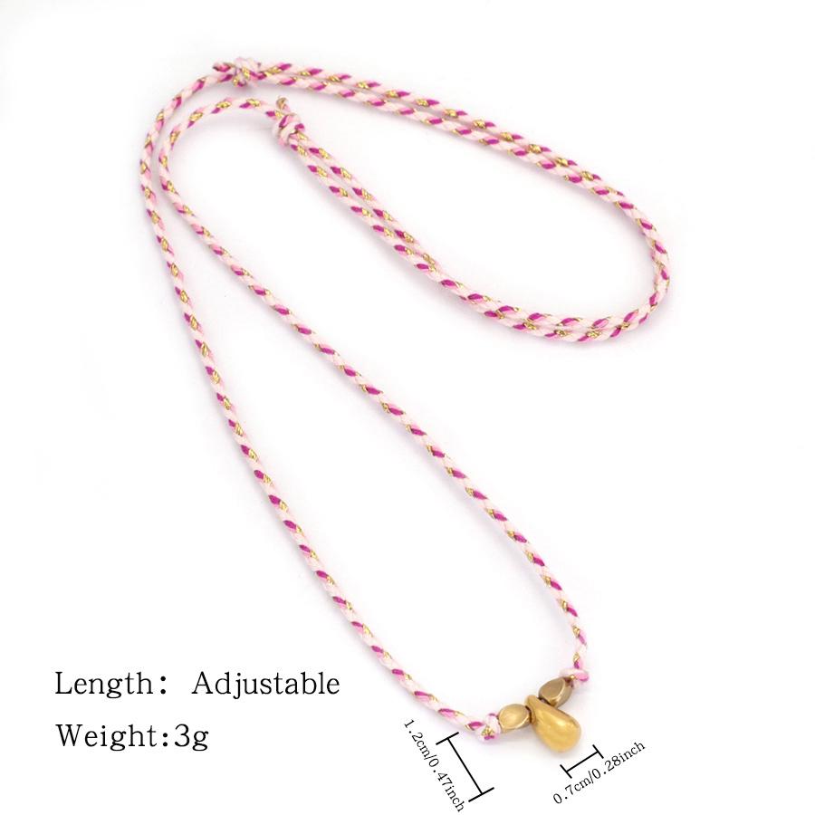 New Women Necklace Handmade Braided 2mm Thin Rope Collar Gold Color Water Droplet Beach Leisure Neck Accessories Gift For Her