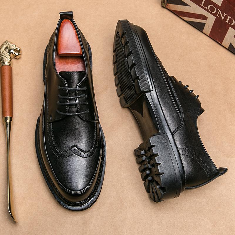 Spring New Men's Oxford Shoes Lace Up Business Low Heel Brand Designer Leather Shoes Outdoor Casual Shoes Gentlemen's Wedding