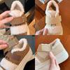Cowhide version autumn and winter thick-soled fluffy shoes Velcro velvet warm casual biscuit shoes women's white shoes