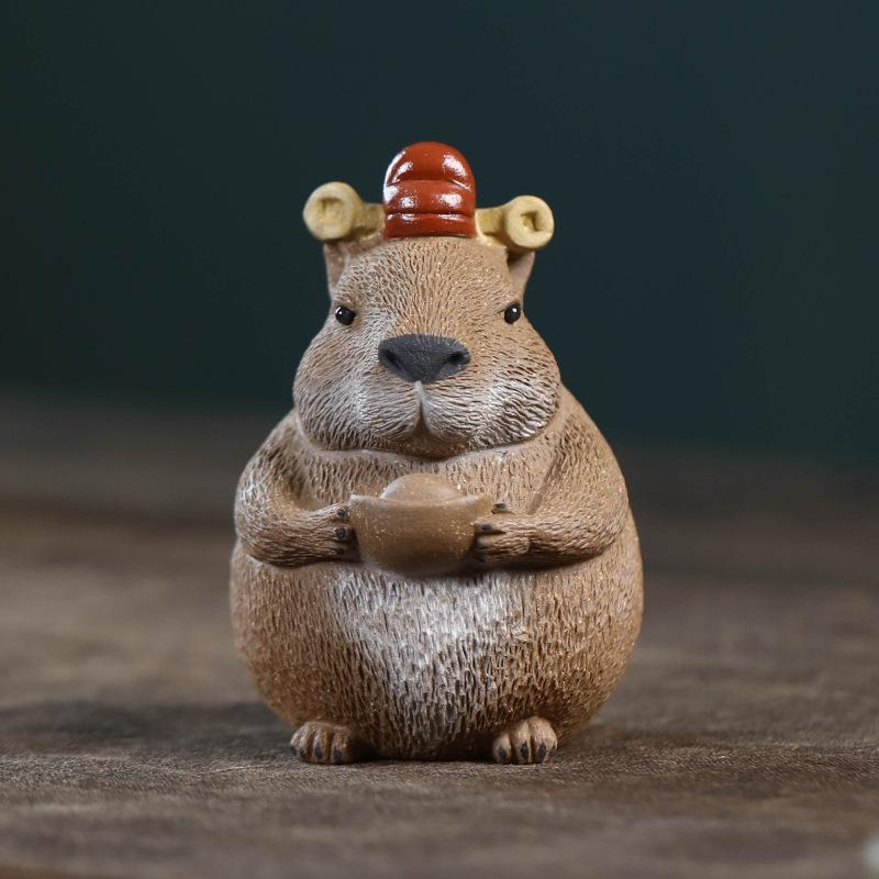Yixing Zisha Capybara Eight Precepts Wukong Incense Holder Tea Pet Elegant Tea Sculpture Tea Figurine Play Toys Tea Statue Craft