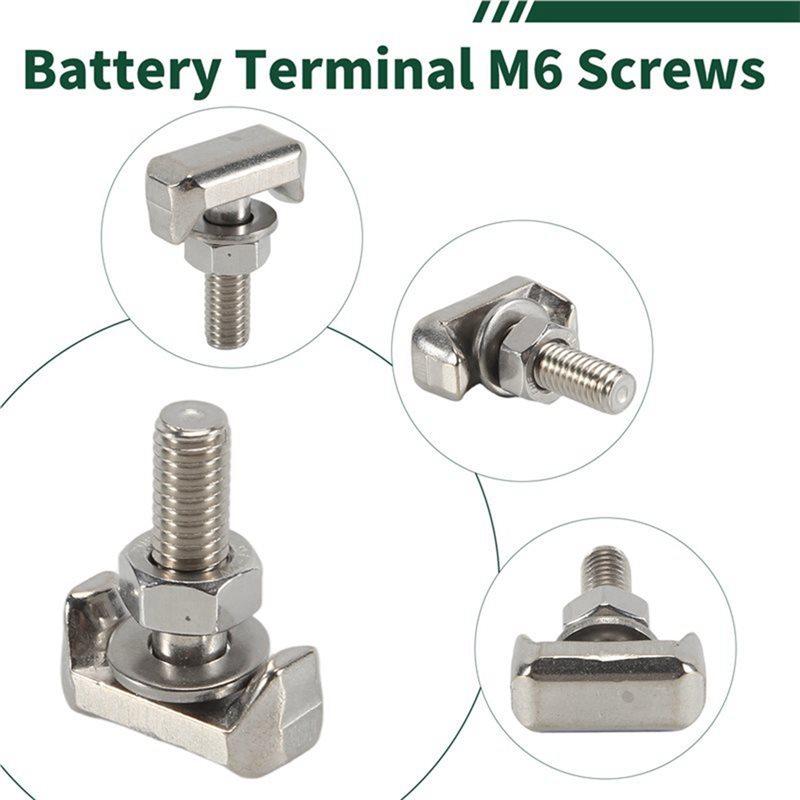 NEW-M6 Battery Terminal Replacement Screws Bolt Nut Washer T-Bolt 10PCS 19116852 For GMC 6X0915138
