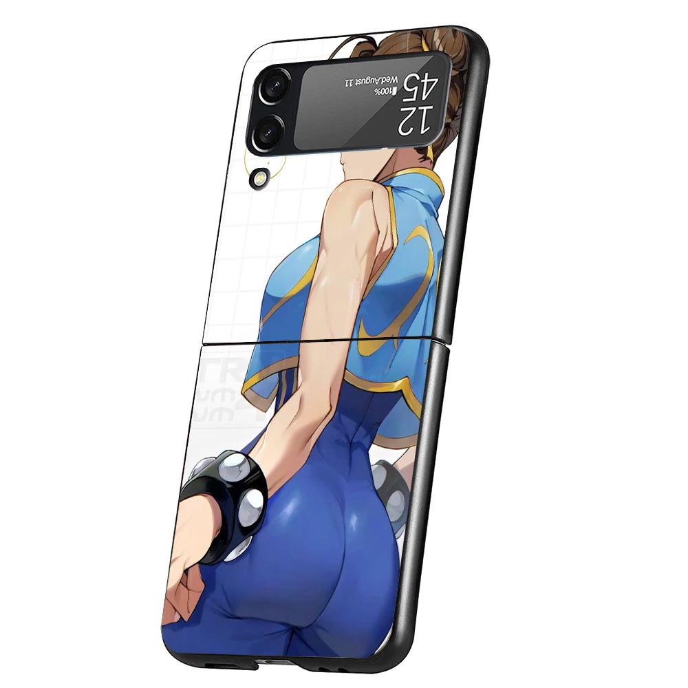 ChunLi S-Street F-FighterS Cover Phone Case For Samsung Galaxy Z Flip 7 6 5 4 3 5G Flip7 Flip6 Flip5 Flip4 Flip3 Black Fundas Sh