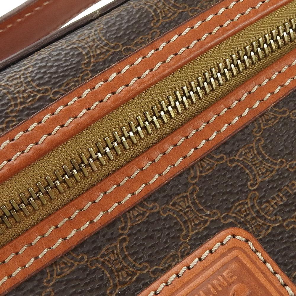 Bolsa de Mão CELINE Usada Macadam PVC/couro Marrom Bolsa de Necessaire