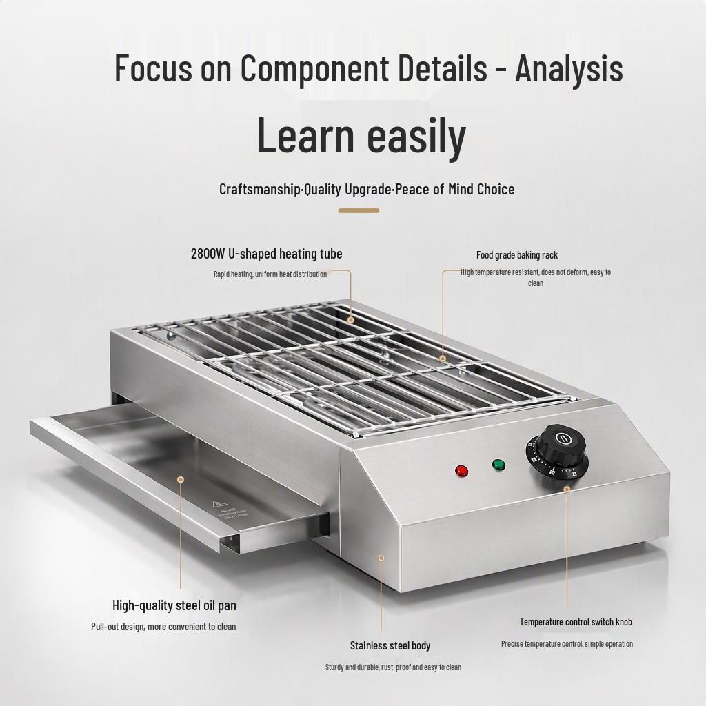 Eco-friendly Electric Smokeless Indoor Grill for Roasting Lamb, Skewers, Oysters, and Kebab.