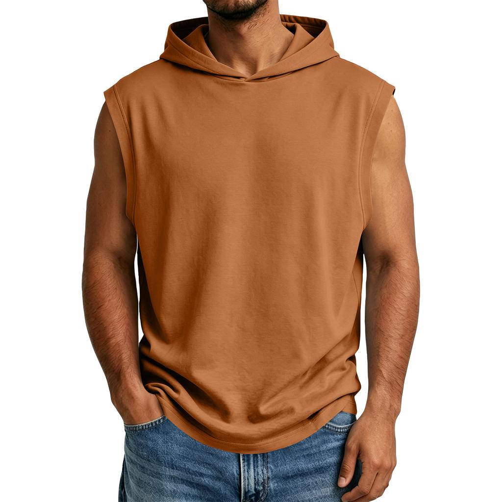 Men's Summer Sleeveless Hoodie Casual Hooded Tank Top For Gym Workout