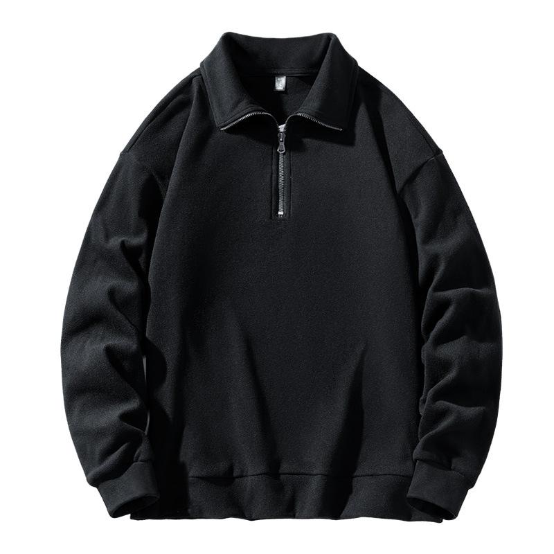 Spring Men Half Zip Sweatshirts 2025 Men High Street Fashion Stand Collar Pullover Hoodies Y2K Clothes Korean Fashion Tops