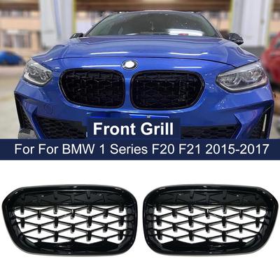 2PCS Diamond Kidney Racing Grill pro BMW řady 1 F20 F21 LCI 2016-2017 Výměna předního nárazníku auta Meteor Grill