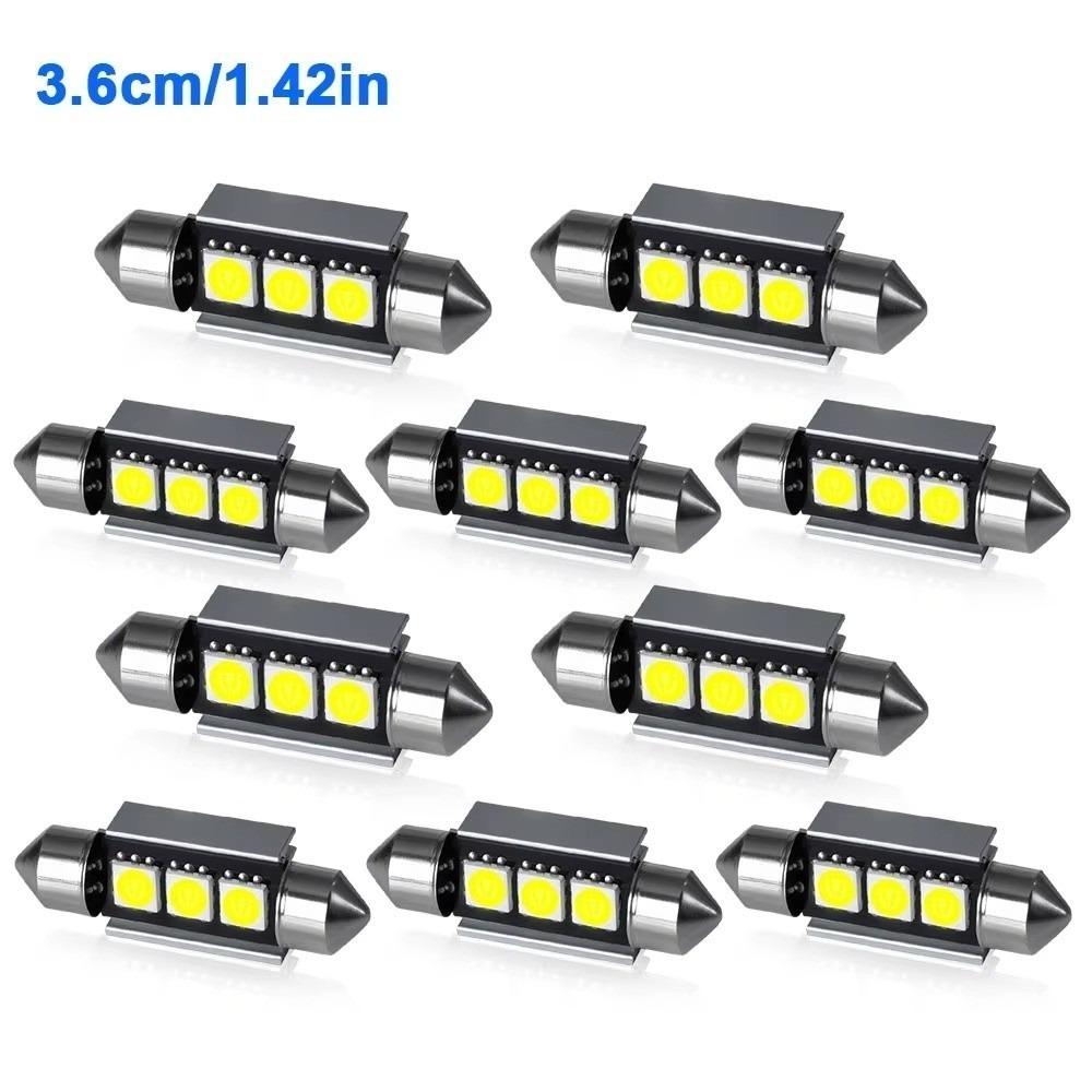 

10 Pcs 31/36/39/41MM Car Dome Light 300LM 12V Reading Lighting Bulbs White Light License Plate Lights Vehicle Lighting 36mm