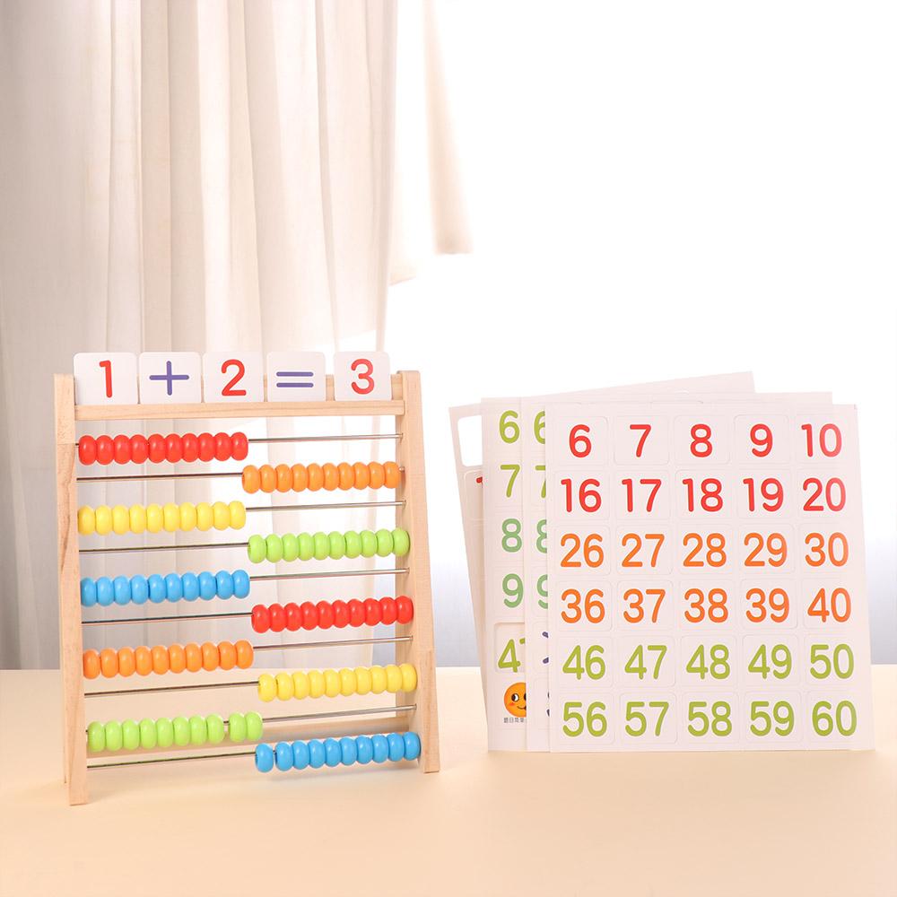 Wooden Number Arithmetic Abacus Calculating Beads Early Math Learning Toy 3-6 Year Olds Toys